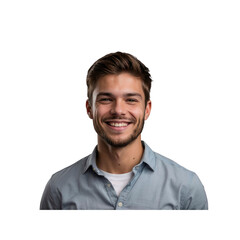 Happy Young Man Portrait - Smiling Male with Casual Style