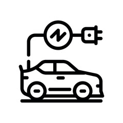 Illustration of electric vehicle charging station outline icon vector illustration for eco friendly transport 100 vector