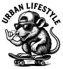 Rat Skateboarding. Urban Lifestyle © Indigo N