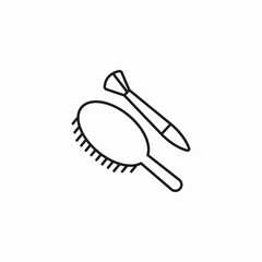 hairbrush makeup brush icon sign vector
