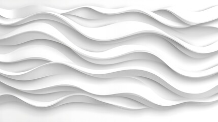 Abstract 3d seamless white wave pattern with dynamic light and shadow for modern wall decorative panels and textured backgrounds