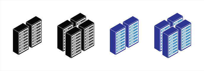 Illustration of Data Servers. data center vector illustration