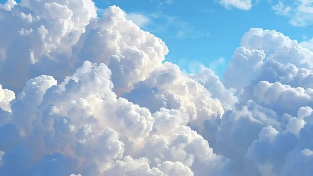 青空に浮かぶ白い雲がゆっくりと流れる風景 | White Clouds Slowly Drifting Across a Blue Sky