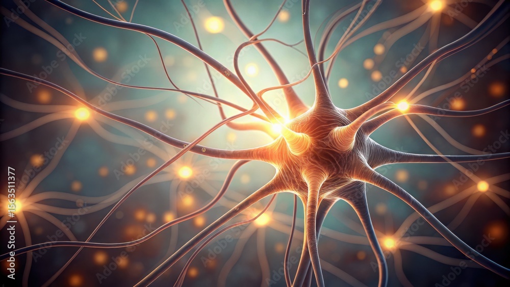 Poster Macro View of Neurons with Electric Signals in Gigapixel Format