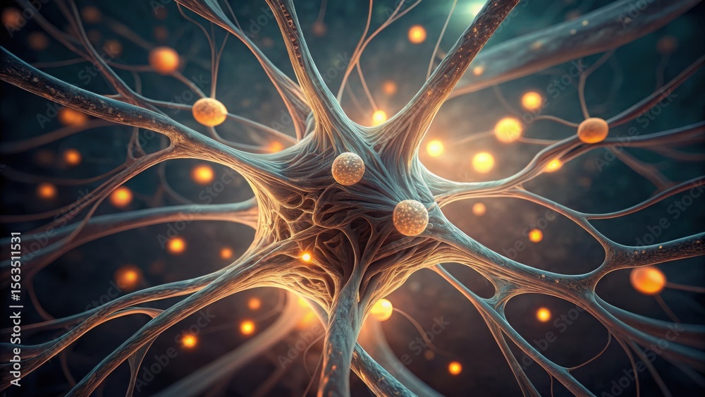 Poster Abstract Macro View of Neuron Connections with Glowing Particles