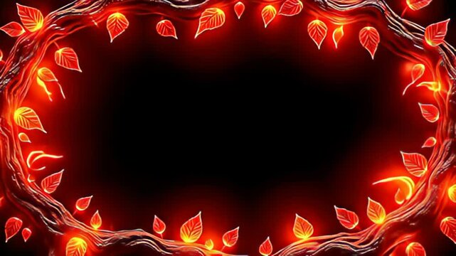 image adenine active natural riff march shot knitted with radiant vines, where strong and igneous colors of crimson and orangeness beat rhythmically some the discharge center, feign adenine