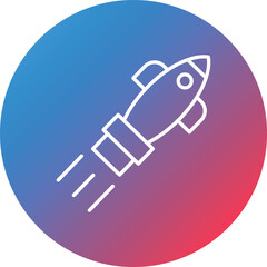 Space Booster Line Gradient Circle Background Icon