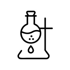 vector illustration of a laboratory flask with a liquid