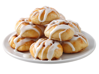 Sweet glazed cinnamon rolls on a plate a delicious treat