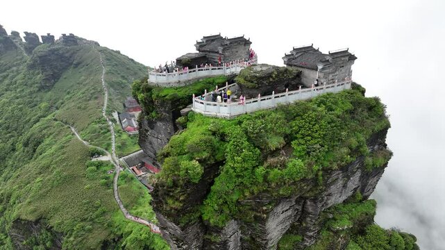 Aerial view of Fanjingshan temple, China.