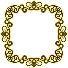 Abstract vintage golden frame design