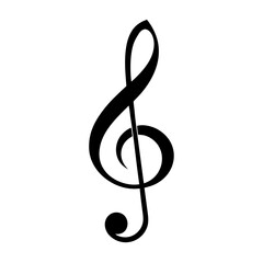 treble clef on white background