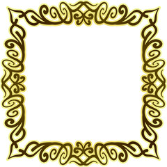 Abstract vintage golden frame design
