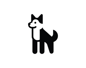 Obraz premium Stylized black and white husky dog icon