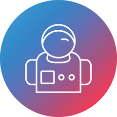 Astronaut Line Gradient Circle Background Icon