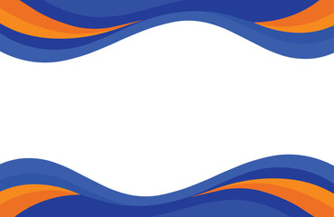 Blue and Orange Wavy Background ,Clean Abstract Presentation Slide
