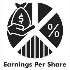 Earnings Per Share Icon - Glyph Style
