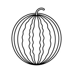 vector illustration of an watermelon coloring page