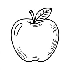 apple vector illustration coloring page 