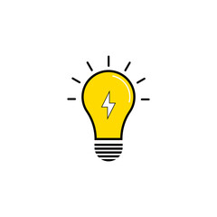 Light Bulb Icon Idea, Innovation, and Electricity Concept Vector Symbols in Modern Style