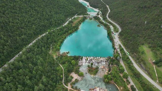 Aerial view of Blue Moon Valley, China.