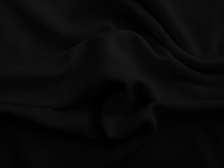 Black cloth blackground. Dark wavy fabtic