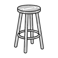 illustration of a stool coloring page