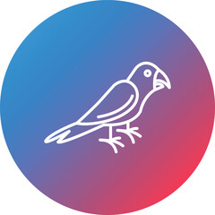 Macaw Line Gradient Circle Background Icon
