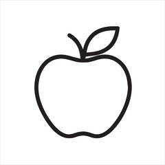 Fresh Apple Icon: A simple, elegant line art image of a crisp, delicious apple with a leaf, representing healthy eating and natural goodness.