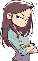 Angry girl cartoon