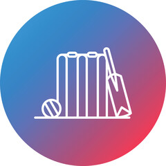 Cricket Line Gradient Circle Background Icon
