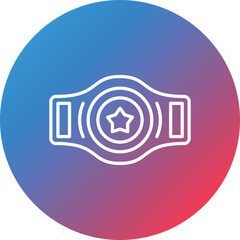 Champion Belt Line Gradient Circle Background Icon