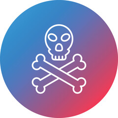 Jolly Roger Line Gradient Circle Background Icon