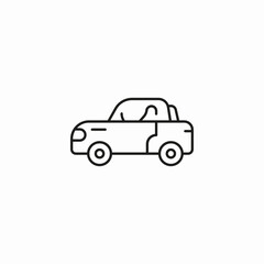 convertible car side icon sign vector