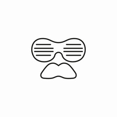 disguise party glasses icon sign vector