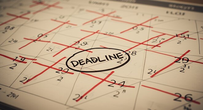 Urgent Deadline Looms: A Close-Up of a Marked-Up Calendar