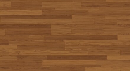 Closeup of a brown hardwood floor with rectangular planks and natural wood grain