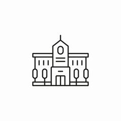 school university building icon sign vector