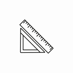 ruler triangle set icon sign vector