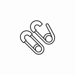 two safety pins icon sign vector