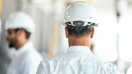 A confident construction worker wearing a helmet, smiling at the camera, showcasing teamwork and professionalism on site.