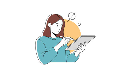 Creative artist designing digital art on a tablet with a stylus engaging in modern technology