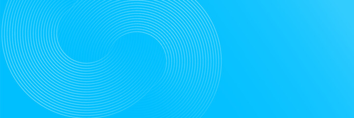 Obraz premium Abstract blue glowing geometric lines on dark blue background. Modern shiny blue circle lines pattern. Futuristic technology concept. Suit for cover, poster, banner, brochure, header, website