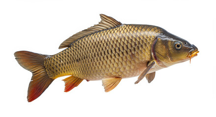 Carp fish profile isolated