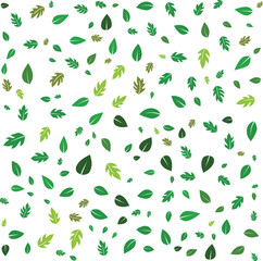 Green leaves seamless pattern: a vibrant vector illustration for nature-inspired wallpaper and textile designs
