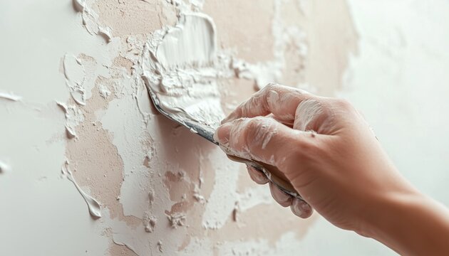 Removing Loose Paint And Plaster: Solving The Saltpeter On The Wall Issue With A Scraper For Creating A Smooth Surface