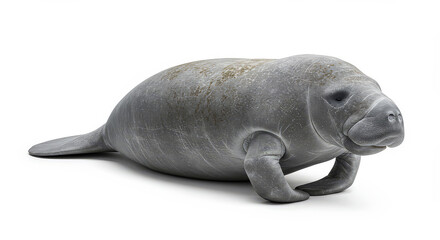 Fototapeta premium Manatee calf isolated portrait