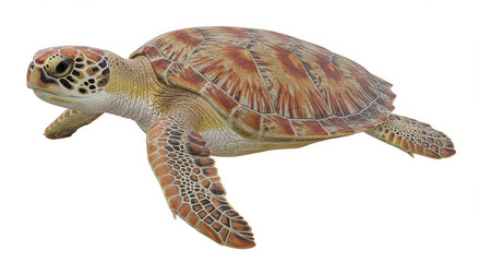 Fototapeta premium Sea turtle isolated on white background