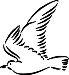 Simple gull illustration for product packaging branding summer stationery wall decor beach graphics