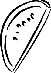 Watermelon slice sketch for summer branding fruit packaging label design eco posters food-themed projects